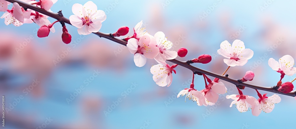 Beautiful autumn cherry blossoms blooming captured in a copy space image Beautiful autumn cherry blossoms blooming captured in a copy space image