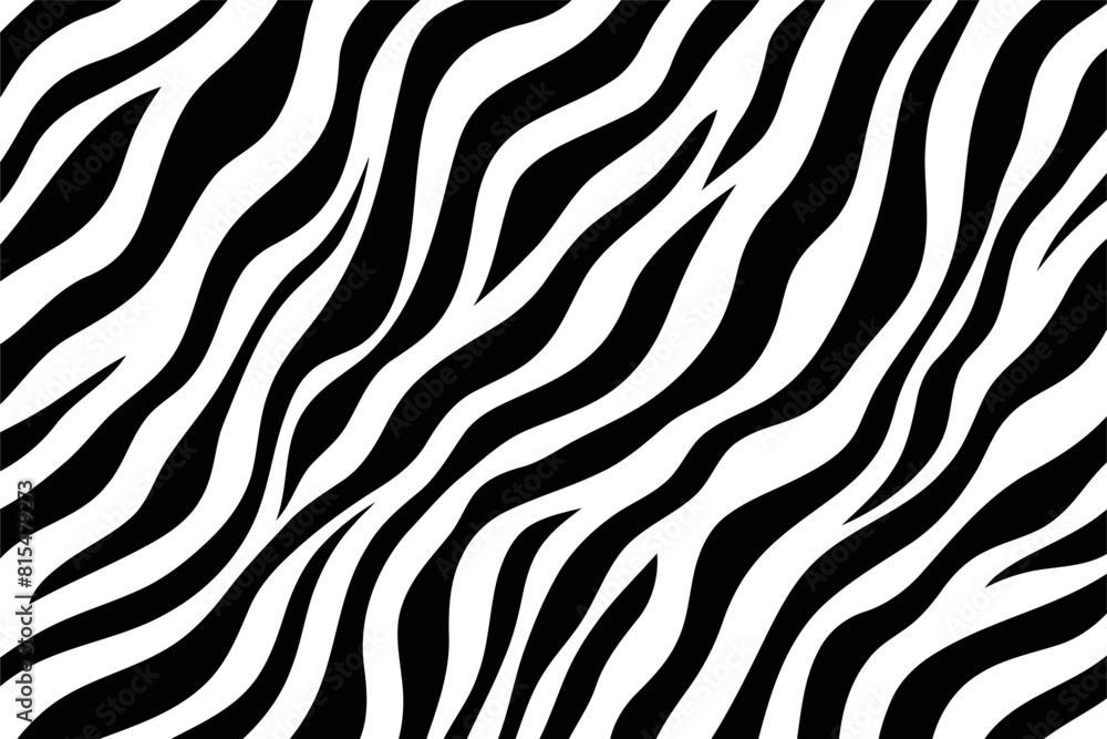 Classic Black and White Zebra Stripe Pattern. Vector illustration design.