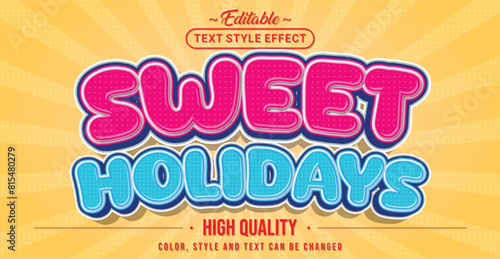 Editable text style effect - Sweet Holiday text style theme.