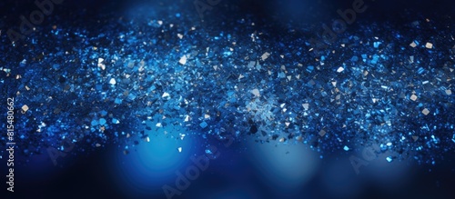 Abstract gradient dark blue light silver sparkle backdrop with navy blue color shiny glitter Christmas texture Perfect for bokeh copy space image