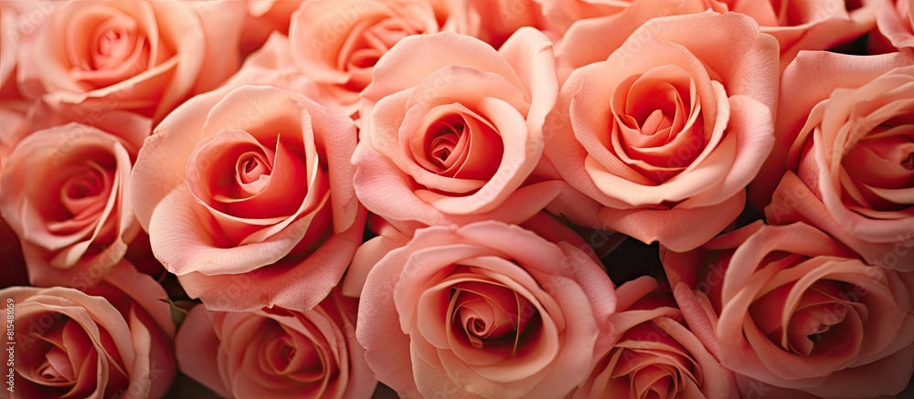 A macro shot of roses in full bloom with room for adding text or graphics copy space image A macro shot of roses in full bloom with room for adding text or graphics copy space image
