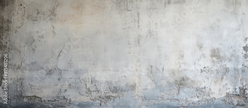 The shabby light background of the old cement wall has a large rough plaster texture perfect for a copy space image 127 characters