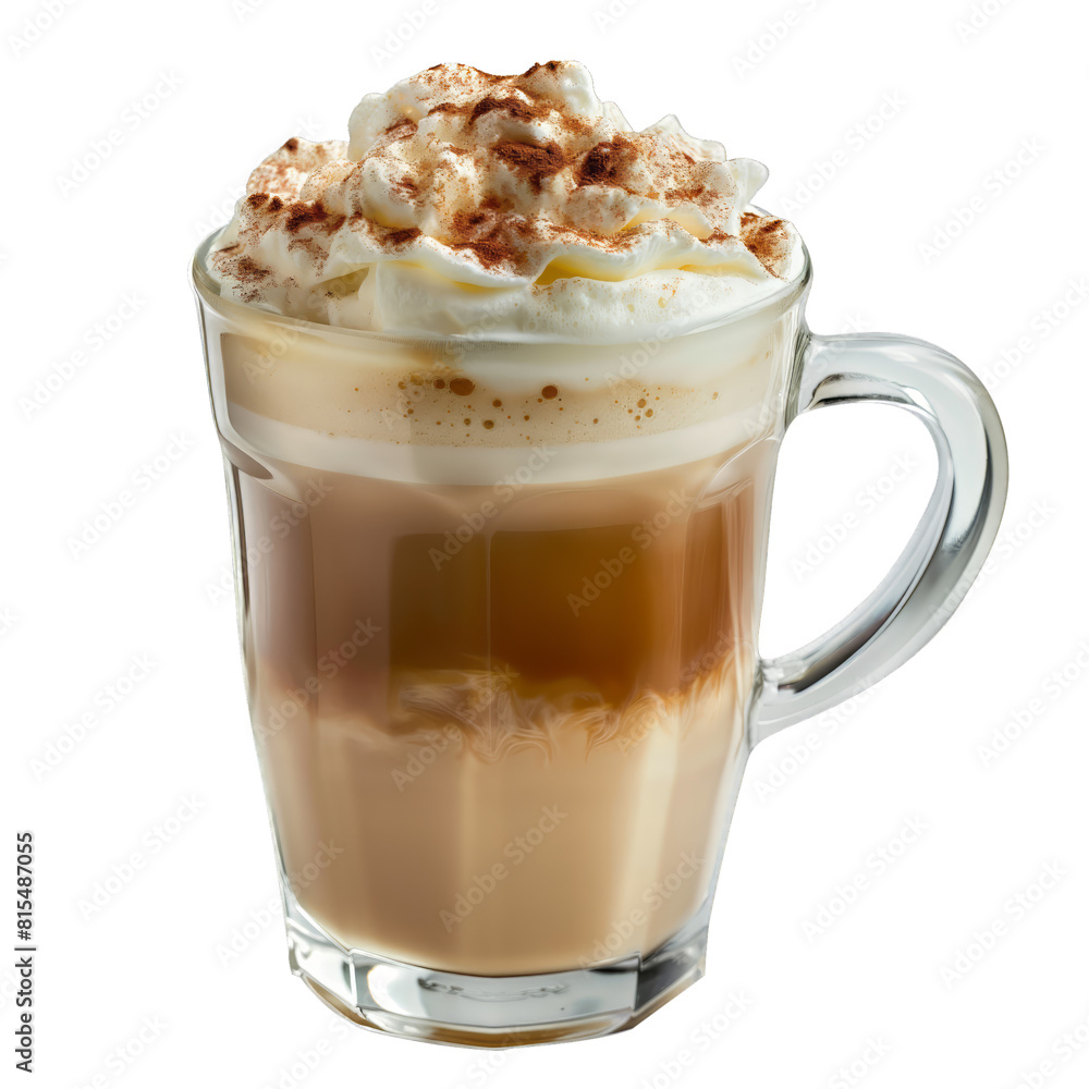 Caffe Latte or Cappuccino in transparent background Caffe Latte or Cappuccino in transparent background
