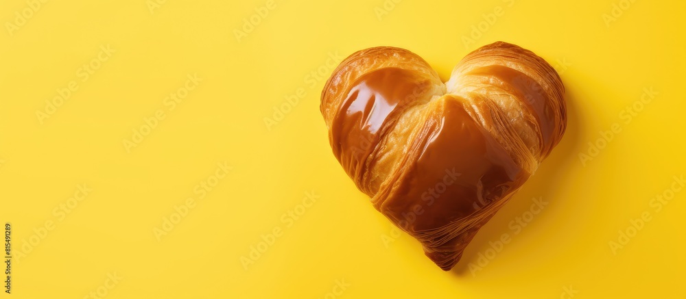 custom made wallpaper toronto digitalA copy space image of a yellow background features a plastic heart accompanied by heart shaped chocolate wrapped Floyd turnovers