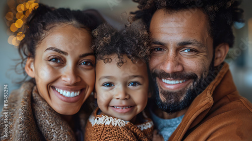 Happy Family Embracing with Warm Smiles at Home