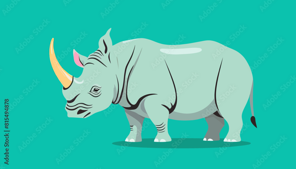 Whimsical Pink Rhino: A Dreamy Illustration for Children's Books and Fantasy Art 