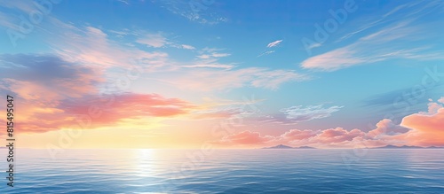 A stunning morning scene with a magnificent sky vibrant sea and a sunny day offering a picturesque horizon Copy space image © HN Works