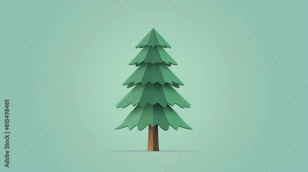 Pine tree flat design, front view, tree theme, animation, Tetradic color scheme Pine tree flat design, front view, tree theme, animation, Tetradic color scheme