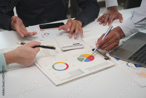 Wallpaper Mural Business finance teams work together as a team in meetings, brainstorming, project calculations Plan the company's strategy Business in project finance Ahasarim wealth Business startup concept. Torontodigital.ca