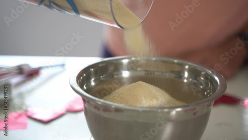 Wallpaper Mural Adding brown sugar into a bowl of flour making a special valentine's day cake vegan chocolate cake eggless plant based dairy free Torontodigital.ca