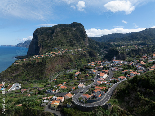 entorno de san vicente en la isla de madiera a vista de drone photo