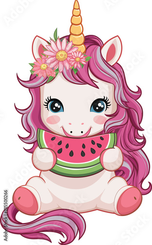 Cute unicorn vector illustration © RR Design