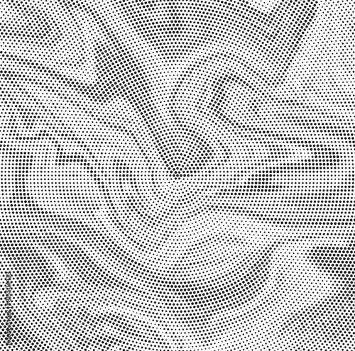 Abstract black and white psychedelic seamless dotted marble pattern with hallucination swirls. Vector liquid monochrome acrylic texture. Flow art. Tie dye simple artistic effect. Halftone background. 