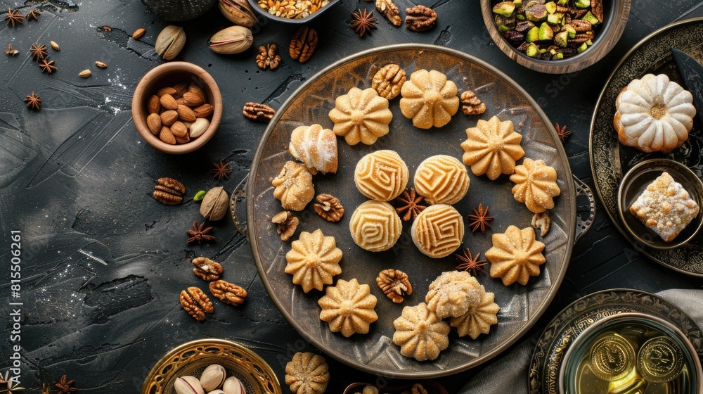 Delectable Assortment of Traditional Baked Sweets on Table