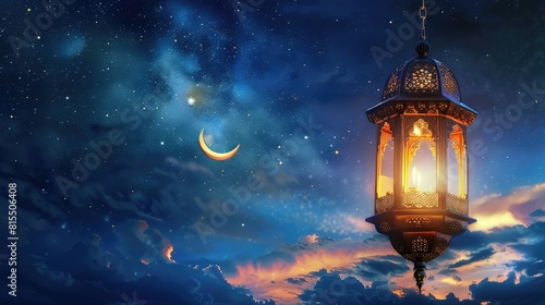 Enchanting Arabian Night Lantern Against Twilight Sky © Julia Jones