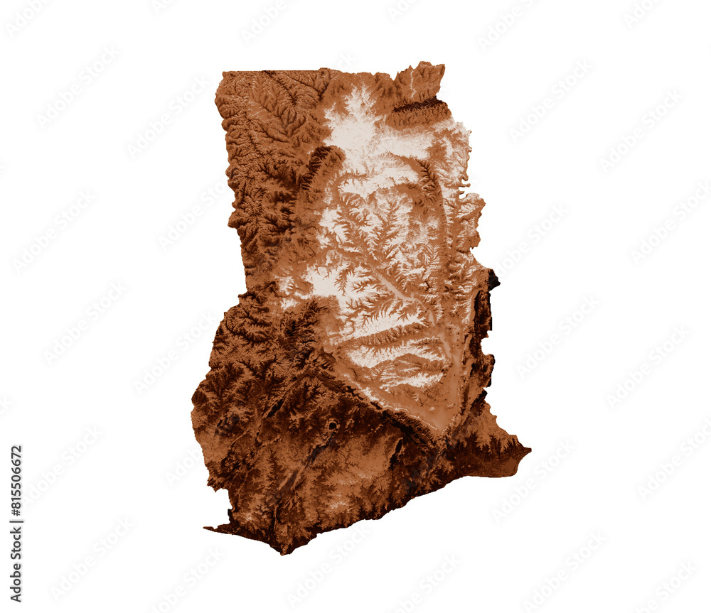 Map of Ghana in old style, brown graphics in a retro style Vintage Style. High detailed 3d illustration Map of Ghana in old style, brown graphics in a retro style Vintage Style. High detailed 3d illustration
