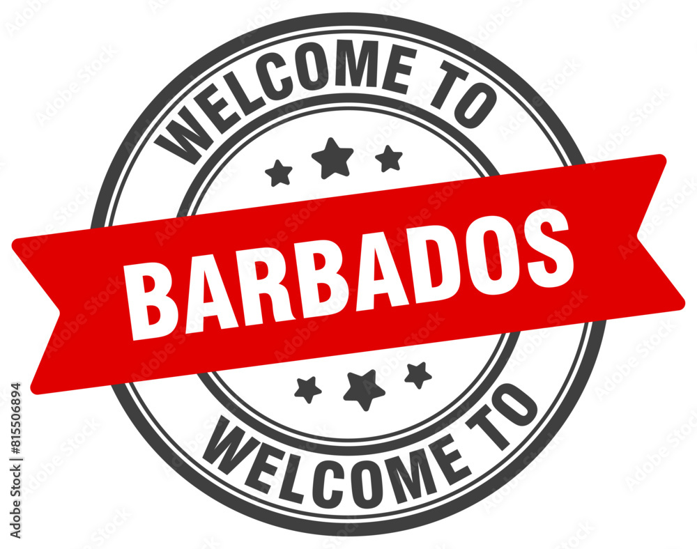 Welcome to Barbados stamp. Barbados round sign Welcome to Barbados stamp. Barbados round sign