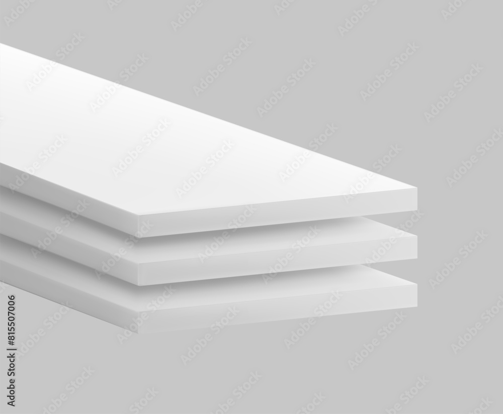 Realistic three-layer material. Great base for infographics. Vector illustration isolated on grey background. The illustration will present the product consisting of three layers. EPS10. Realistic three-layer material. Great base for infographics. Vector illustration isolated on grey background. The illustration will present the product consisting of three layers. EPS10.