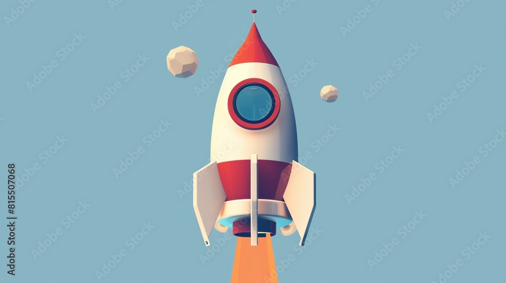 Toy rocket flat design, front view, rocket theme, animation, Tetradic color scheme Toy rocket flat design, front view, rocket theme, animation, Tetradic color scheme