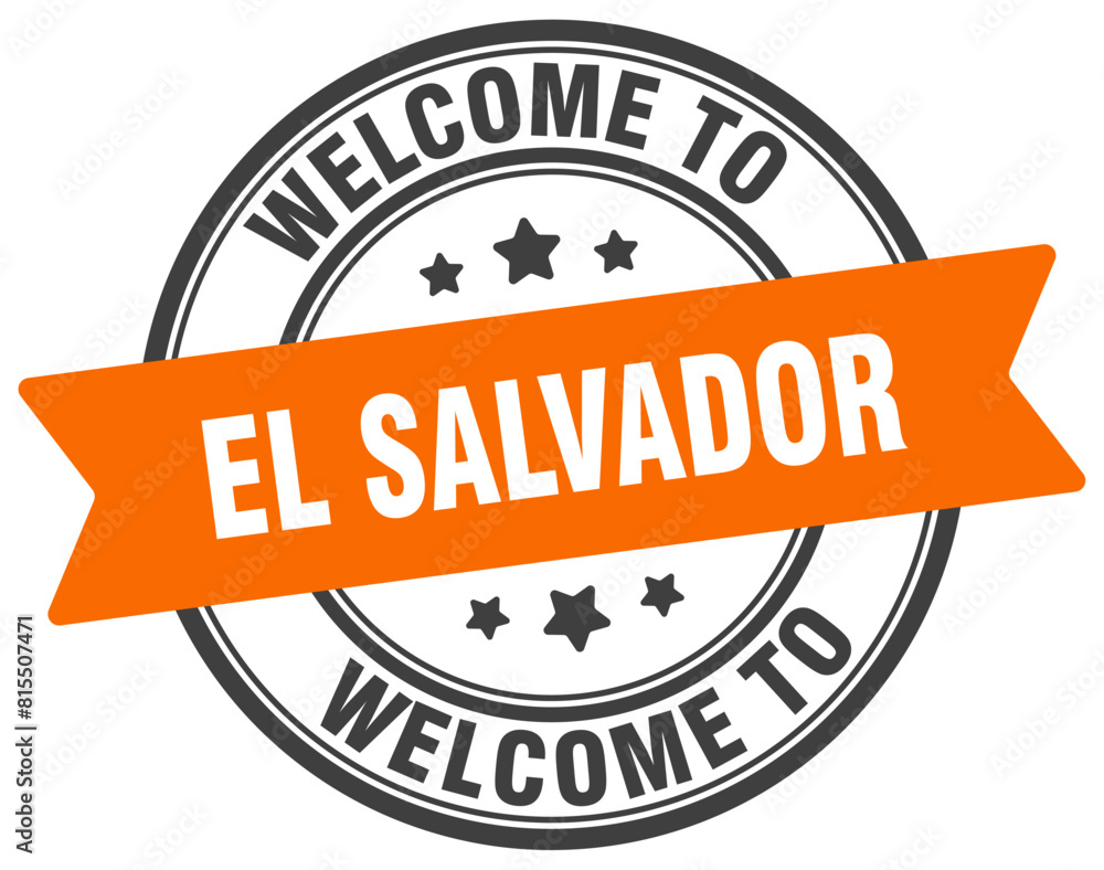 Fototapeta premium Welcome to El Salvador stamp. El Salvador round sign