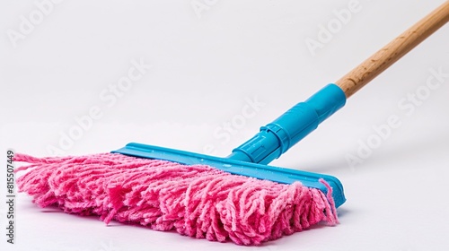 Clean with absorbent mop on white background.