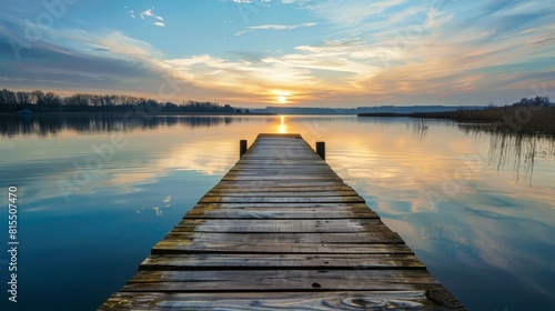 wooden pier at sunset