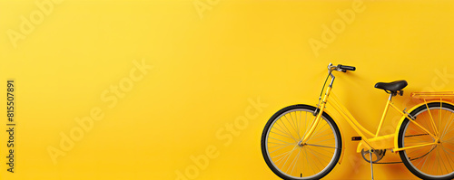 Retro bicycle  on yellow background. © amazingfotommm