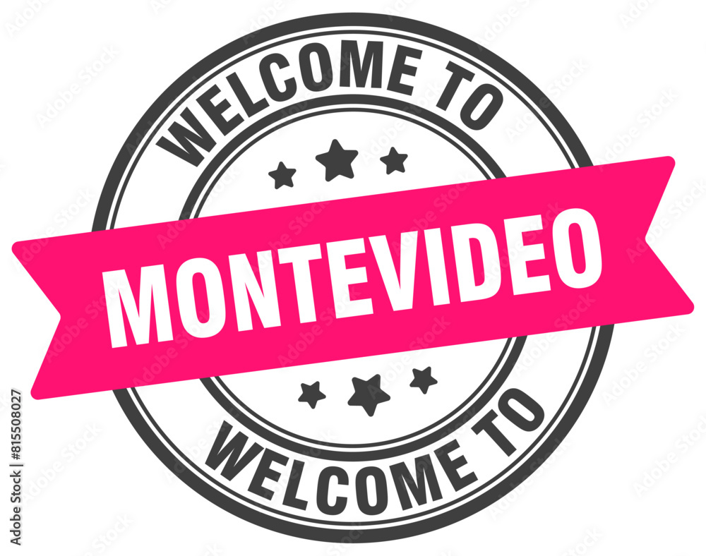 Welcome to Montevideo stamp. Montevideo round sign Welcome to Montevideo stamp. Montevideo round sign