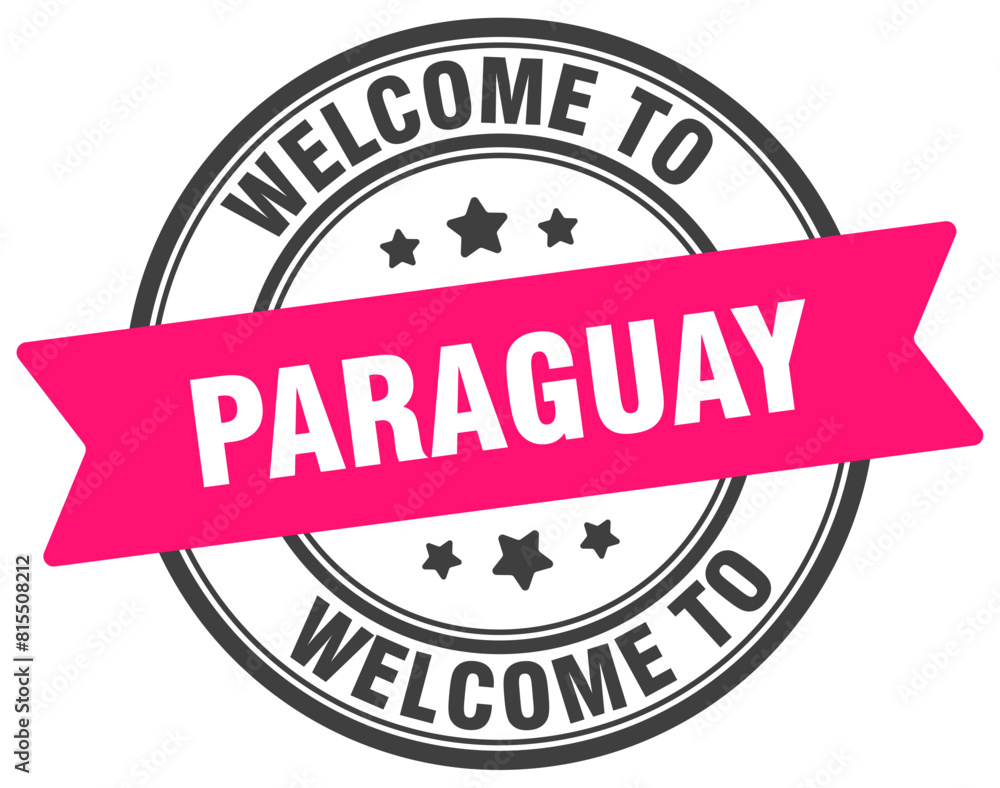 Fototapeta premium Welcome to Paraguay stamp. Paraguay round sign