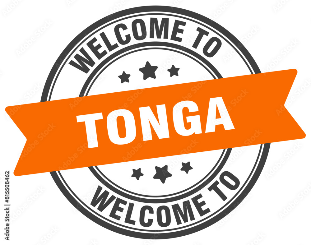 Fototapeta premium Welcome to Tonga stamp. Tonga round sign