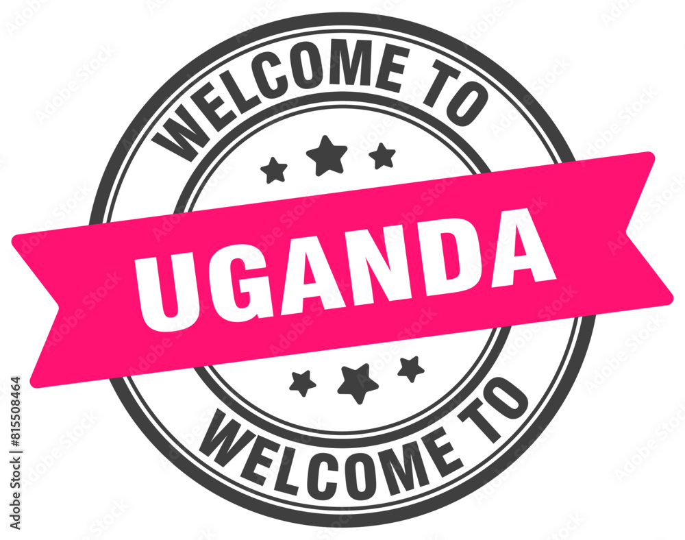 Welcome to Uganda stamp. Uganda round sign Welcome to Uganda stamp. Uganda round sign