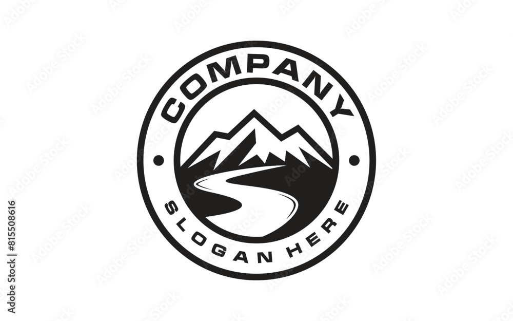Mountain Logo with badge emblem vector design template Mountain Logo with badge emblem vector design template