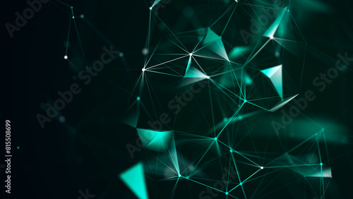 Polygonal background with dots and lines. Network connection structure. Science and technology. 3d photo