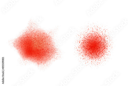 Realistic vector Chili pepper powder, paprika spice splatters. Elements isolated on white background.