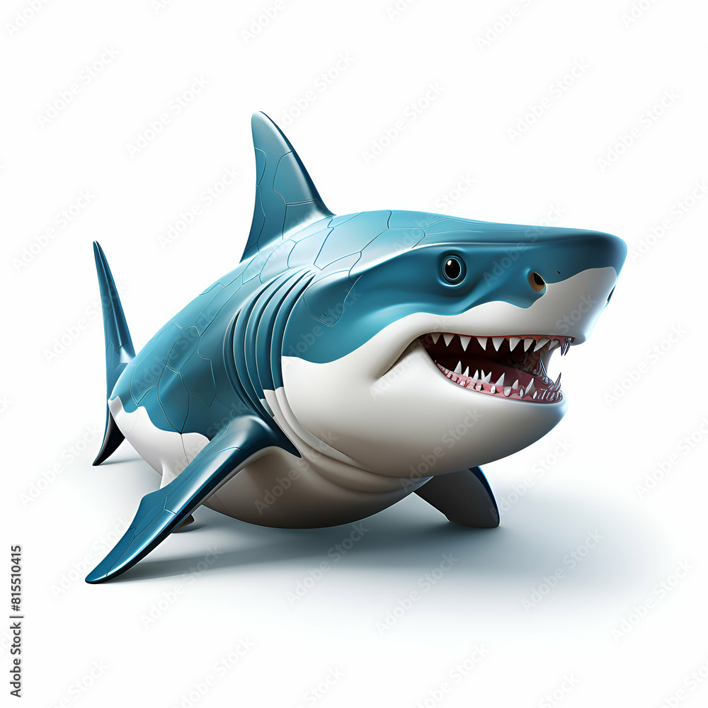 Shark isolated on white background with clipping path. 3D illustration. Shark isolated on white background with clipping path. 3D illustration.
