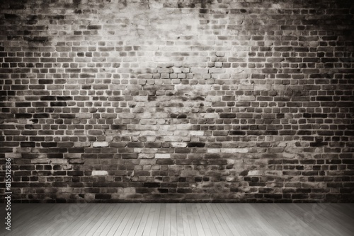 an old white brick wall and floor in the home interior as a background or texture