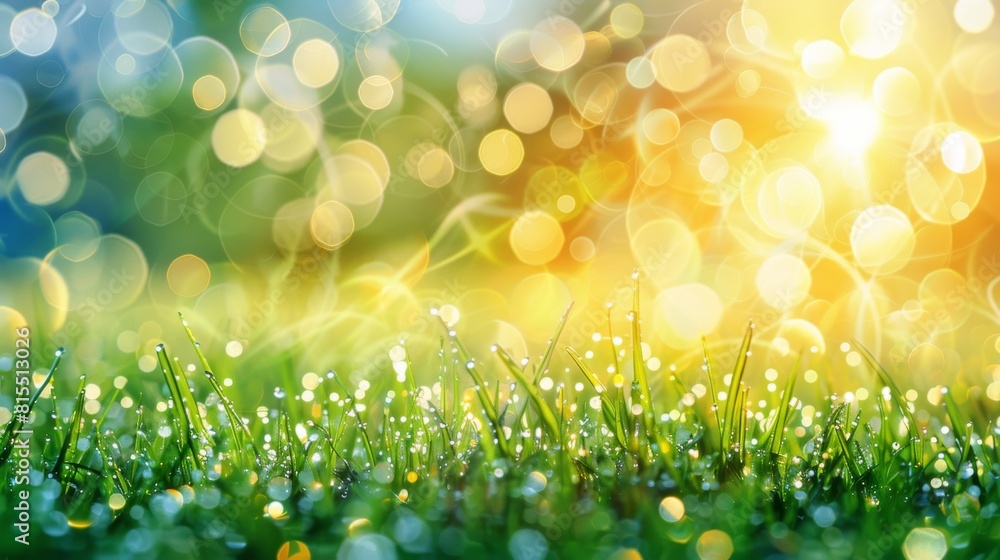 Obraz premium Abstract spring, summer grass meadow field. Beautiful fresh nature landscape environment.