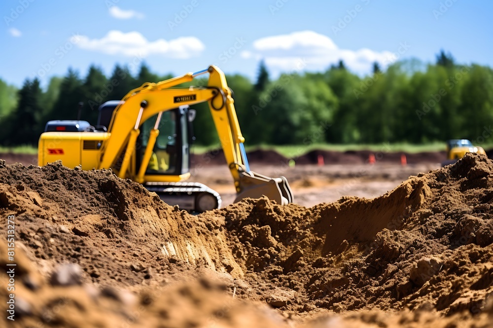 Obraz premium Excavator working on the construction site