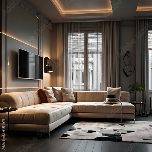 modern living room with sofa