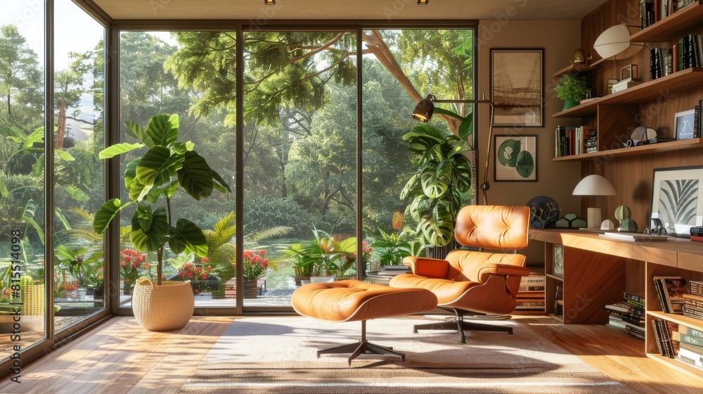home office with a large window and beautiful outdoor view home office with a large window and beautiful outdoor view