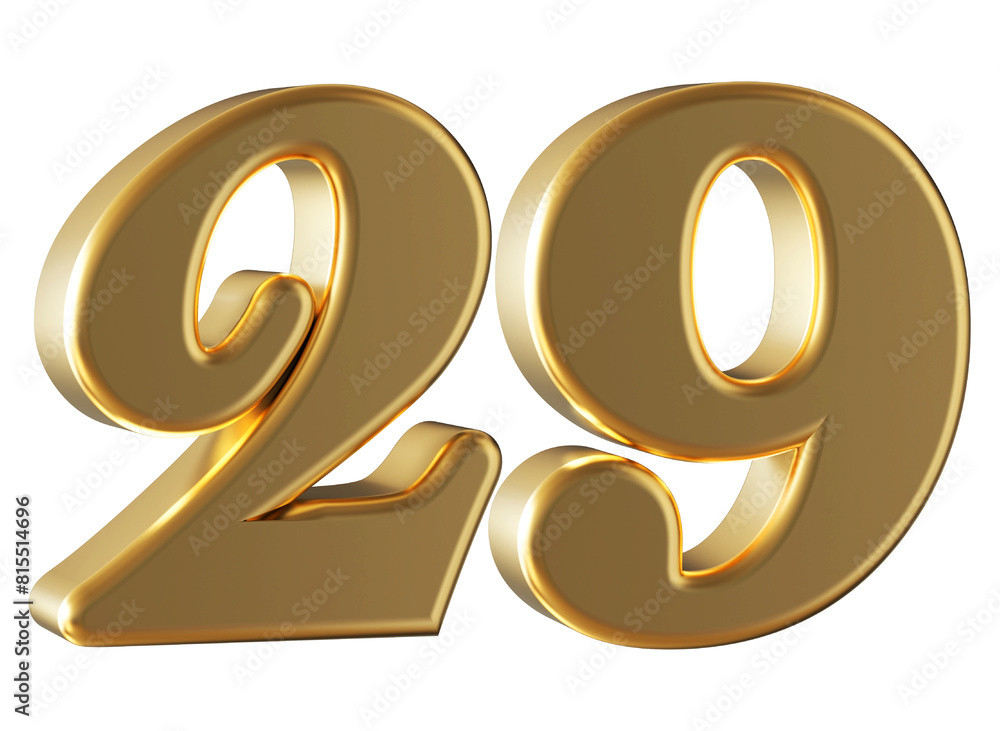 3d gold number 29 3d gold number 29