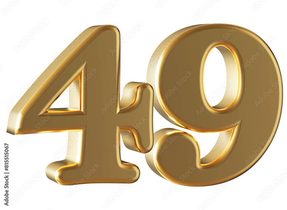 3d gold number 49 3d gold number 49