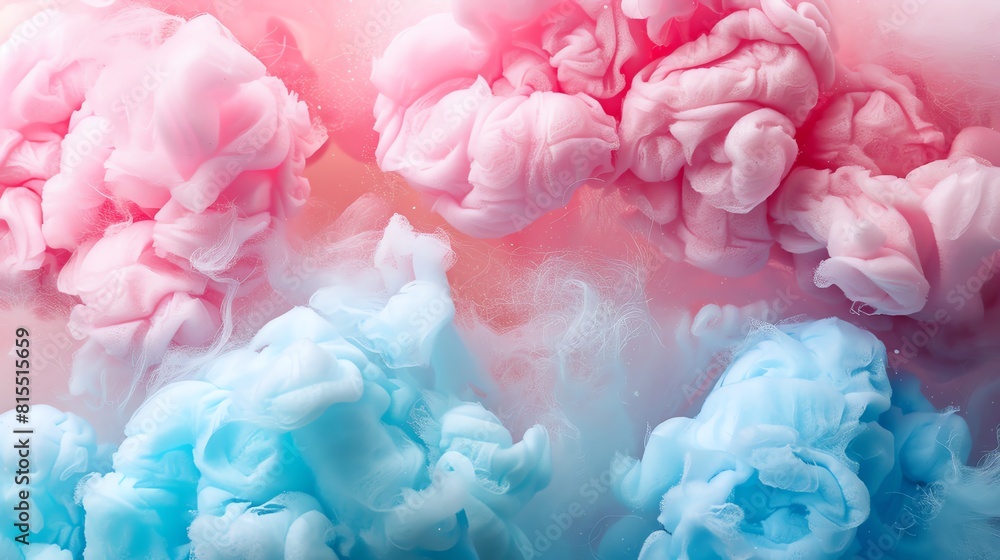 Spun sugar flat design, top view, cotton candy theme, water color, Complementary Color Scheme Spun sugar flat design, top view, cotton candy theme, water color, Complementary Color Scheme