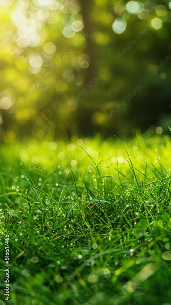 Naklejka premium Abstract spring, summer grass meadow field. Beautiful fresh nature landscape environment.