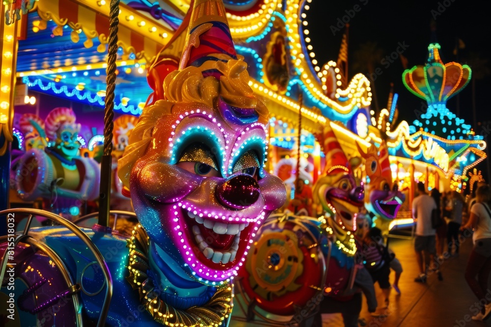 custom made wallpaper toronto digitalColorful carnival scene, swirling lights, joyful characters, exaggerated features