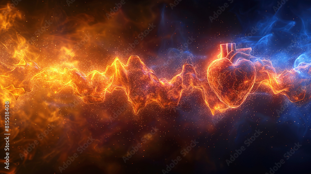 Obraz premium Harmonic Heart Exploration Listen to the rhythmic harmony of a healthy heartbeat