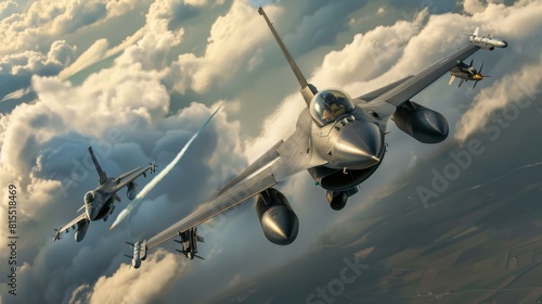 F-16 flying alongside a World War II bomber escort mission, contrasting old and new