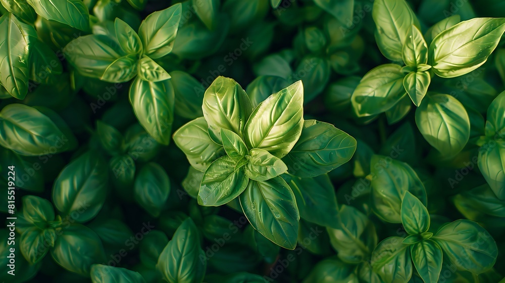 Lush Green Basil Leaves Flourishing in Sunlight, Fresh Herb Garden Close-up, Nature's Bounty. Perfect for Culinary and Gardening Themes. AI Lush Green Basil Leaves Flourishing in Sunlight, Fresh Herb Garden Close-up, Nature's Bounty. Perfect for Culinary and Gardening Themes. AI