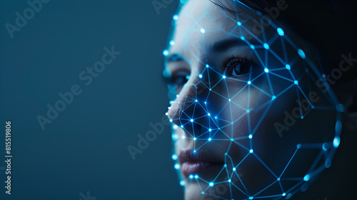 facial ai technology concept ai recognition generated