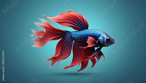 A betta fish icon with flowing fins upscaled_4 © Deepa